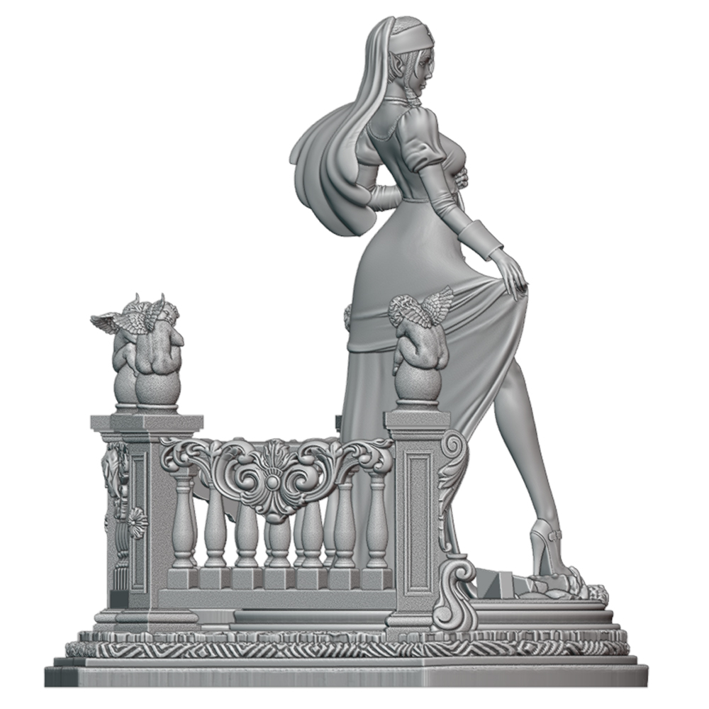 Elf Clergy Lady With Cross Orn - Model Figure Base 评论和价格