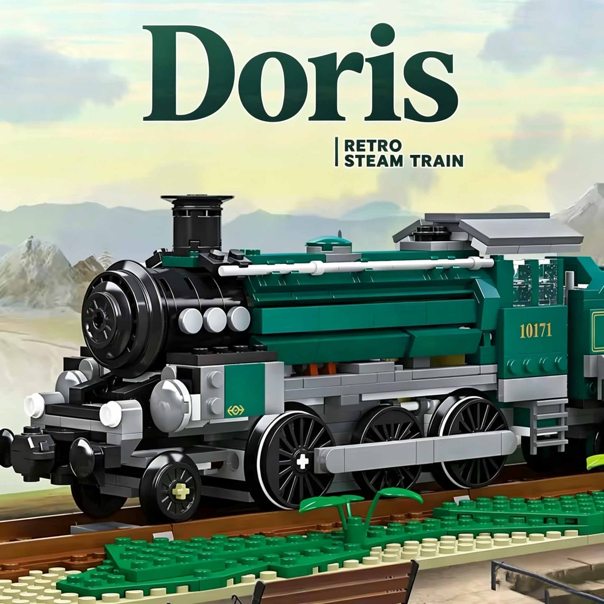 Retro Green Steam Train Buildi - Model Kit Locomotive 评论和价格